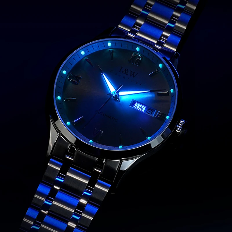 IW ساعات رجالية فاخرة عادية موضة أصلية ساعة ميكانيكية أوتوماتيكية للرجل NH36A حركة مقاوم للماء مضيئة الياقوت