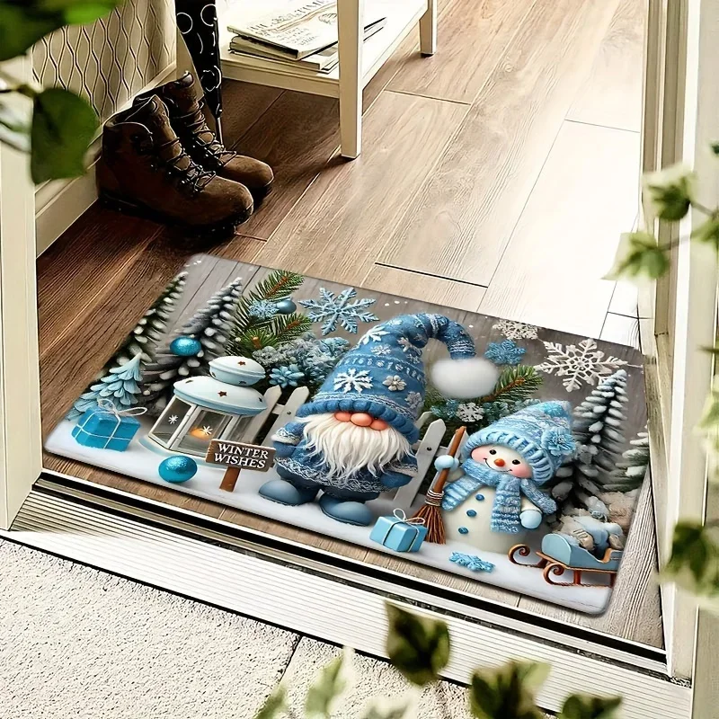 

VIKAMA Christmas Decorative Door Mat Indoor And Outdoor Non-Slip Door Mat Living Room Decorative Area Floor Mat Home Decoration