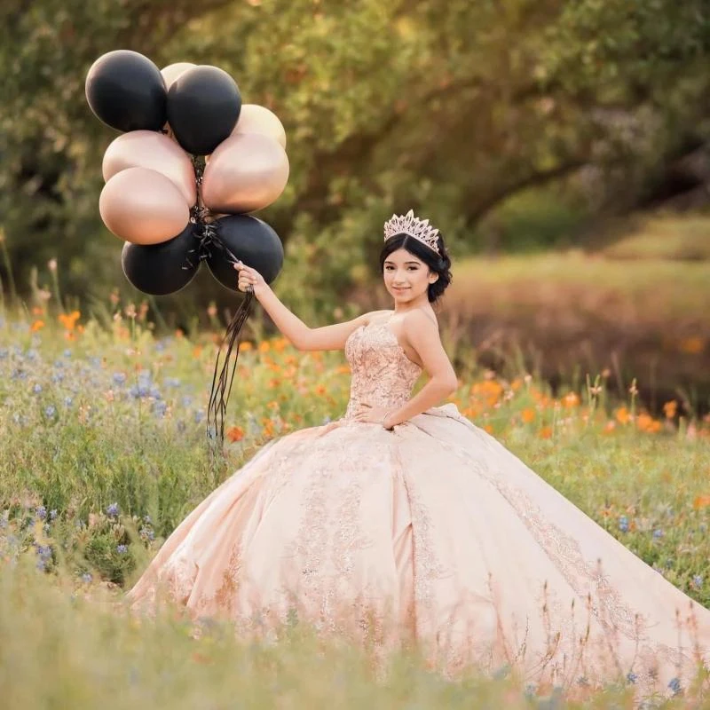 Роскошные Блестящие Розовые платья для Quinceanera, кружевные бальные платья с аппликацией сердечком, мексиканское платье Charro, платья 15 Quinceañera