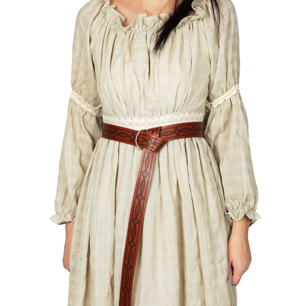 Medieval celta anel cinto feminino viking pirata cosplay vintage couro laço cós adereços de halloween traje retro acessório