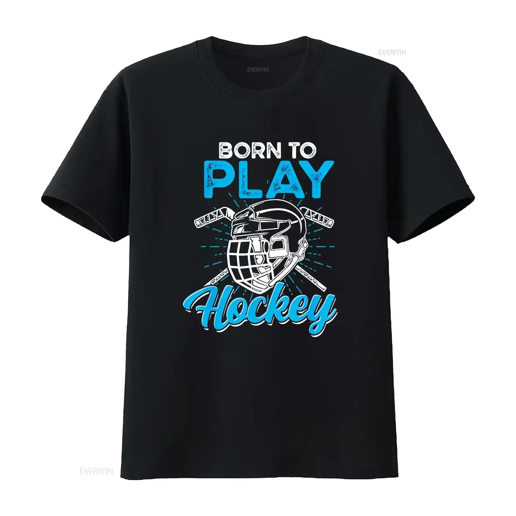 

Born To Play Hockey Boys and Girls T Shirt vintage Washed Versatile Comfortable designer clothes Top For Everyday Wear Slightly