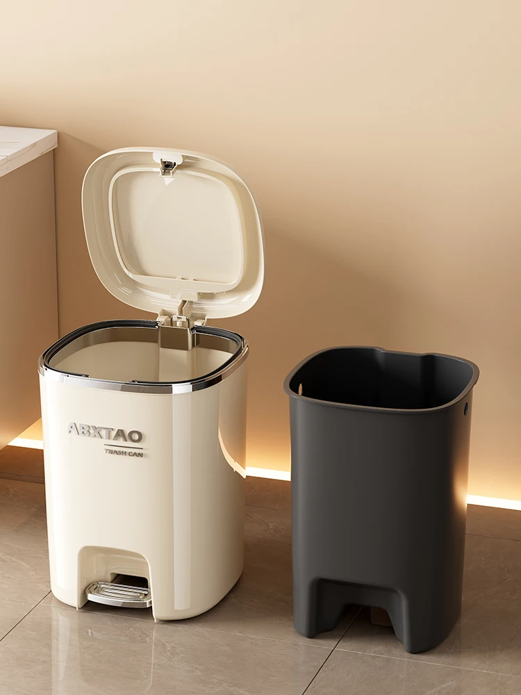 

Большой мусорный бак для дома с крышкой для кухни и ванной комнаты, высокая эстетическая ценность, большой размер, для домашнего использования