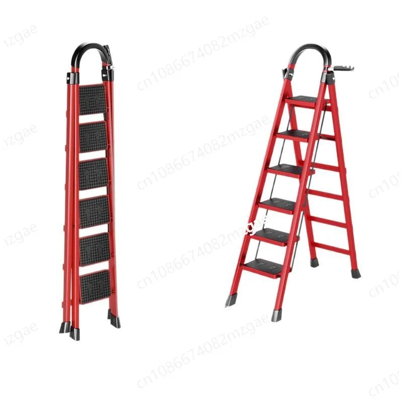 Household ladder folding telescopic multifunctional thickened staircase step ladder herringbone ladder