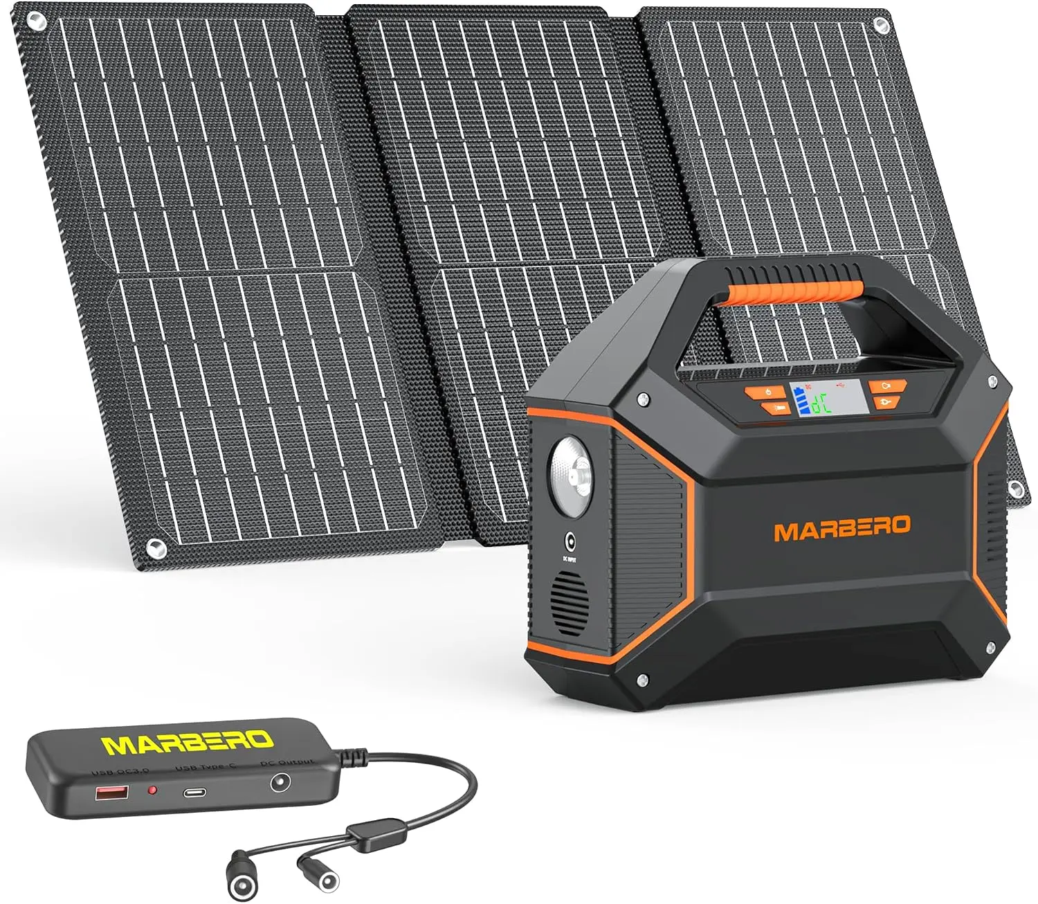155Wh Solar Generator Included 30W Portable Power Station 100W 150W Surge Multi-Output Solar Powered Generator Ultra Lightweight