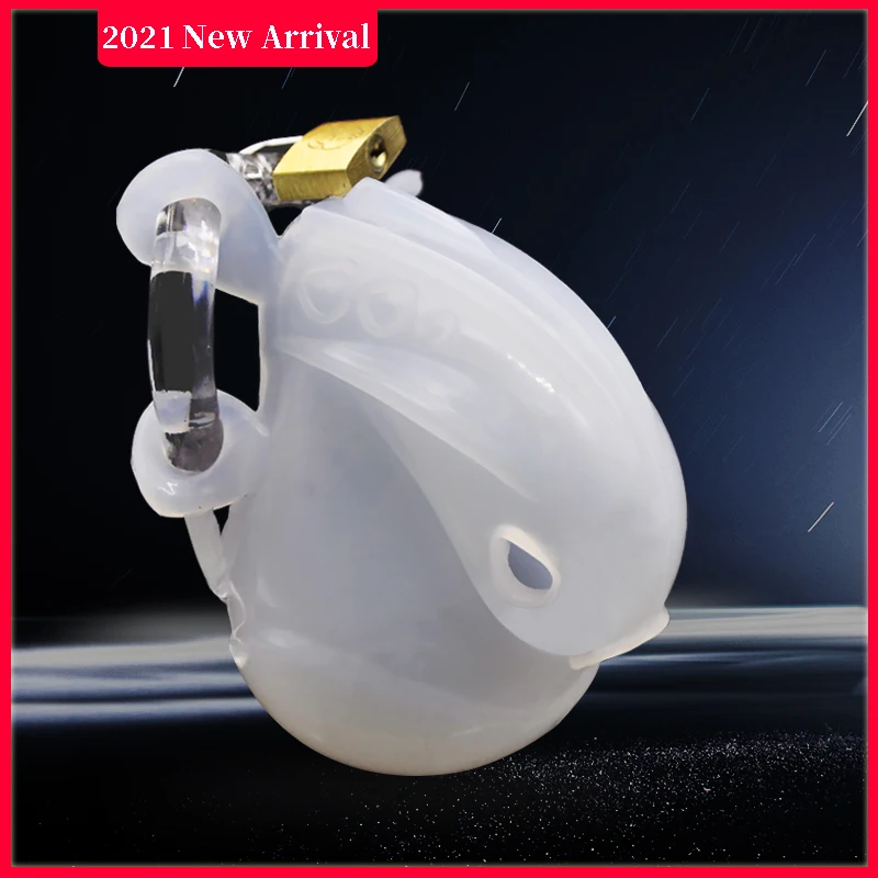 Clearance Price Silicone Chastity Cage Device Male Fully Restraint Penis Lock Cock Cage Adjustable Penis Ring Size Adult Sex Toy