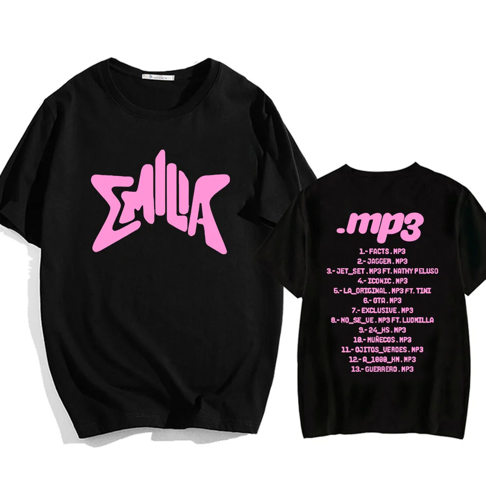 

Emilia Mernes MP3 Graphic T-shirt Summer O-neck Short Sleeve Tee-shirt Cotton Soft Hip Hop Streetwear Camiseta Printing Tees Top