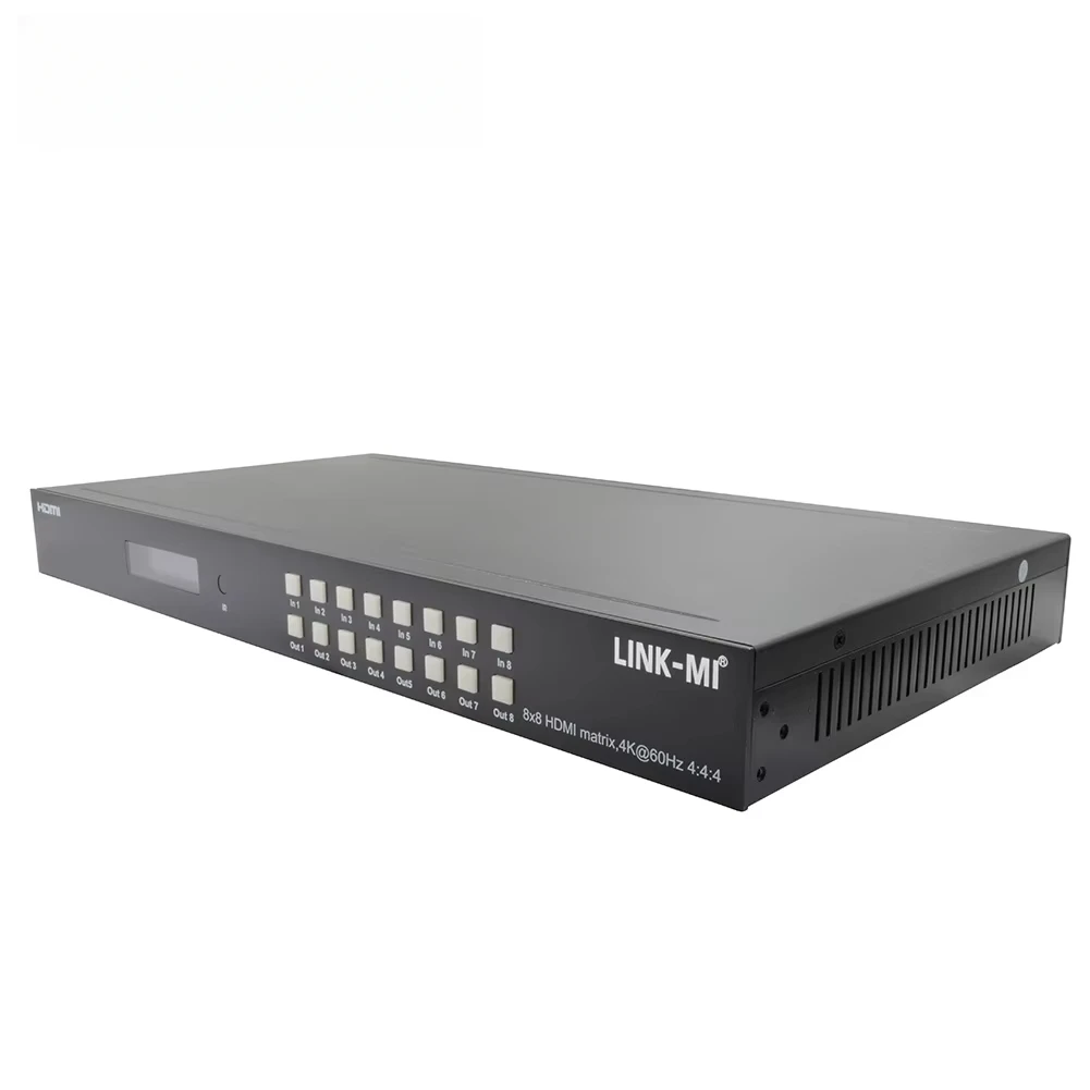 LINK-MI 8x8 Matrix Switcher With SPDIF Audio 4K@60Hz IR RS232 IP Or Web GUI Control Support 3D, HDR10 Matrix