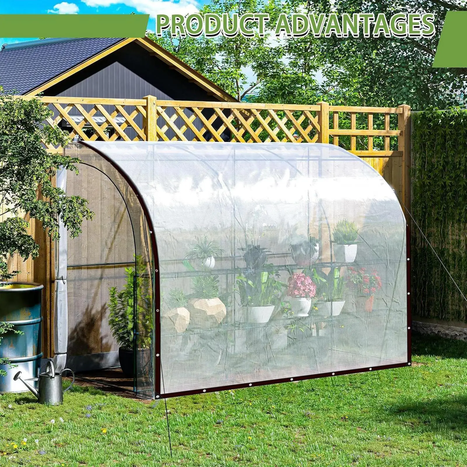 

Водонепроницаемый брезент, сверхмощный уличный прозрачный 7x20ft непромокаемый солнцезащитный козырек, изолированный чехол для растений для улицы, пляжа, пикника, кемпинга, палатки