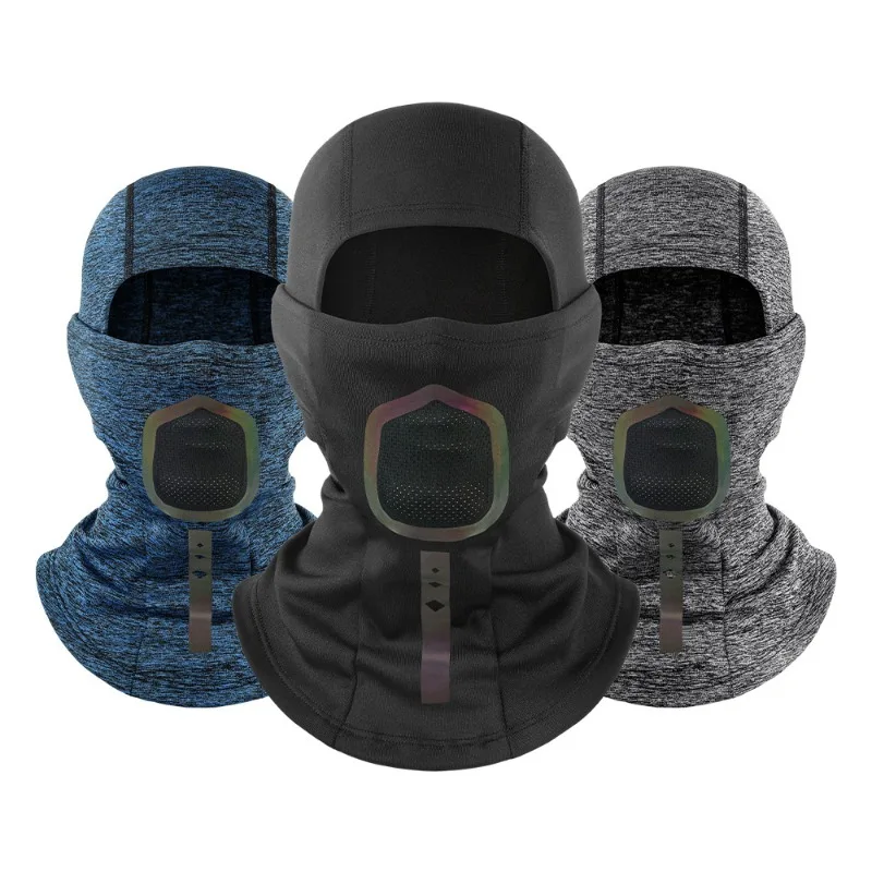 Balaclava Hat Protective Winter Night Riding Thickened Fleece Reflective Strip Warm Integrated Neck Protection Head Cover