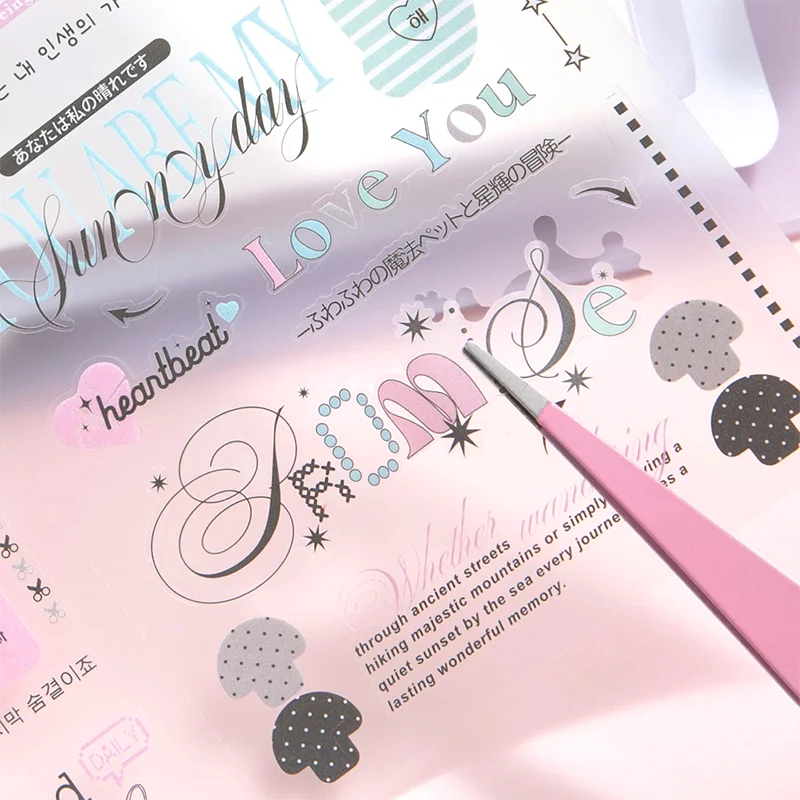 Mr.Paper 20pcs M5 Flip Text Sticker Book for Journal Planner Scrapbooking Diary Calendar Laptop Phone Case Album Decoration