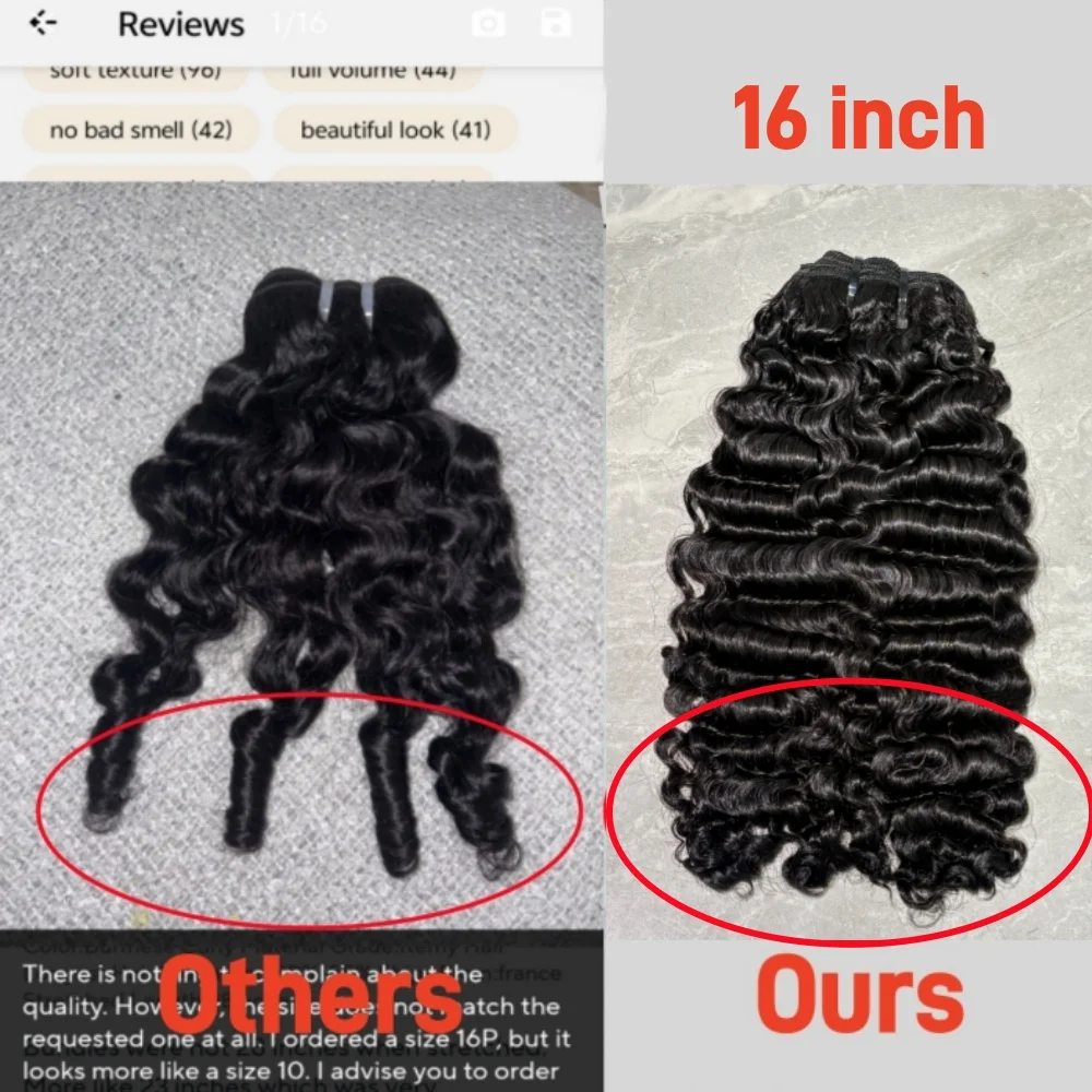 3C4A Burmese Curly Virgin Human Hair Bundles for Full Head