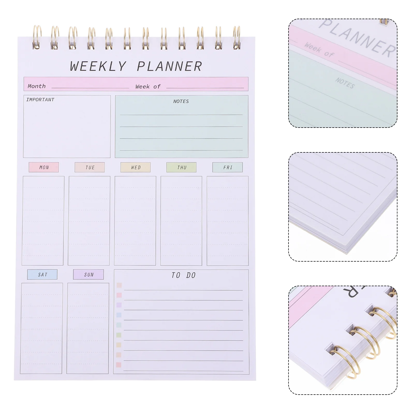 

Schedule Notepad Aesthetic Planner Notebook Weekly Desk Paper Student Weeks Journal Dating Work Spiral