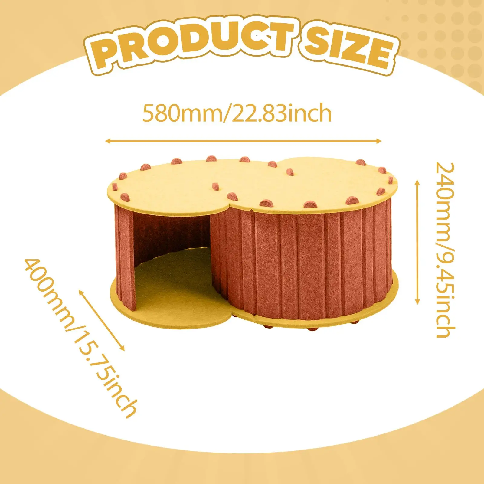 Cat Tunnel Bed Indoor Breathable Removable Cover Comfortable 2 Hole Cat Cave