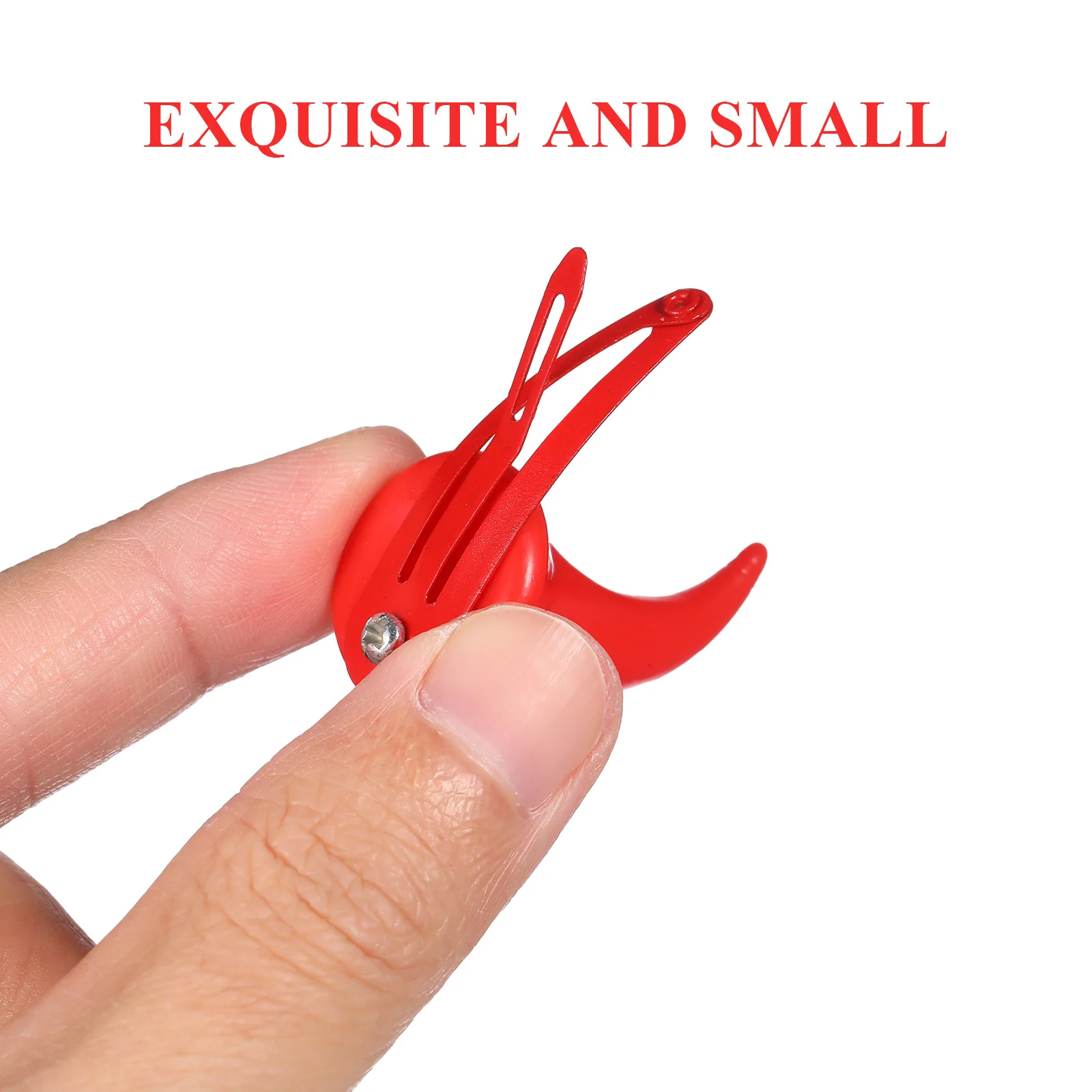 

8pcs Ox Horn Hairpin Red Durable Halloween Hair Accessories For Kids Girls Creative Costume Party Stage Performance Strong Grip