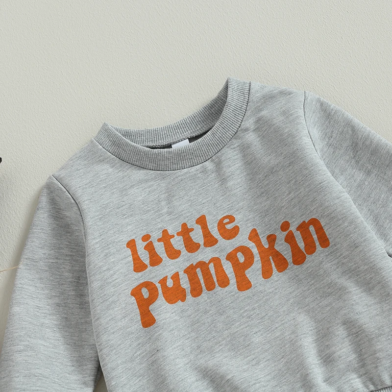 Infant Halloween Costume Set with Long Sleeve Letter Sweatshirt and Pumpkin Pants for Toddler Boys - Adorable Outfit for Fall