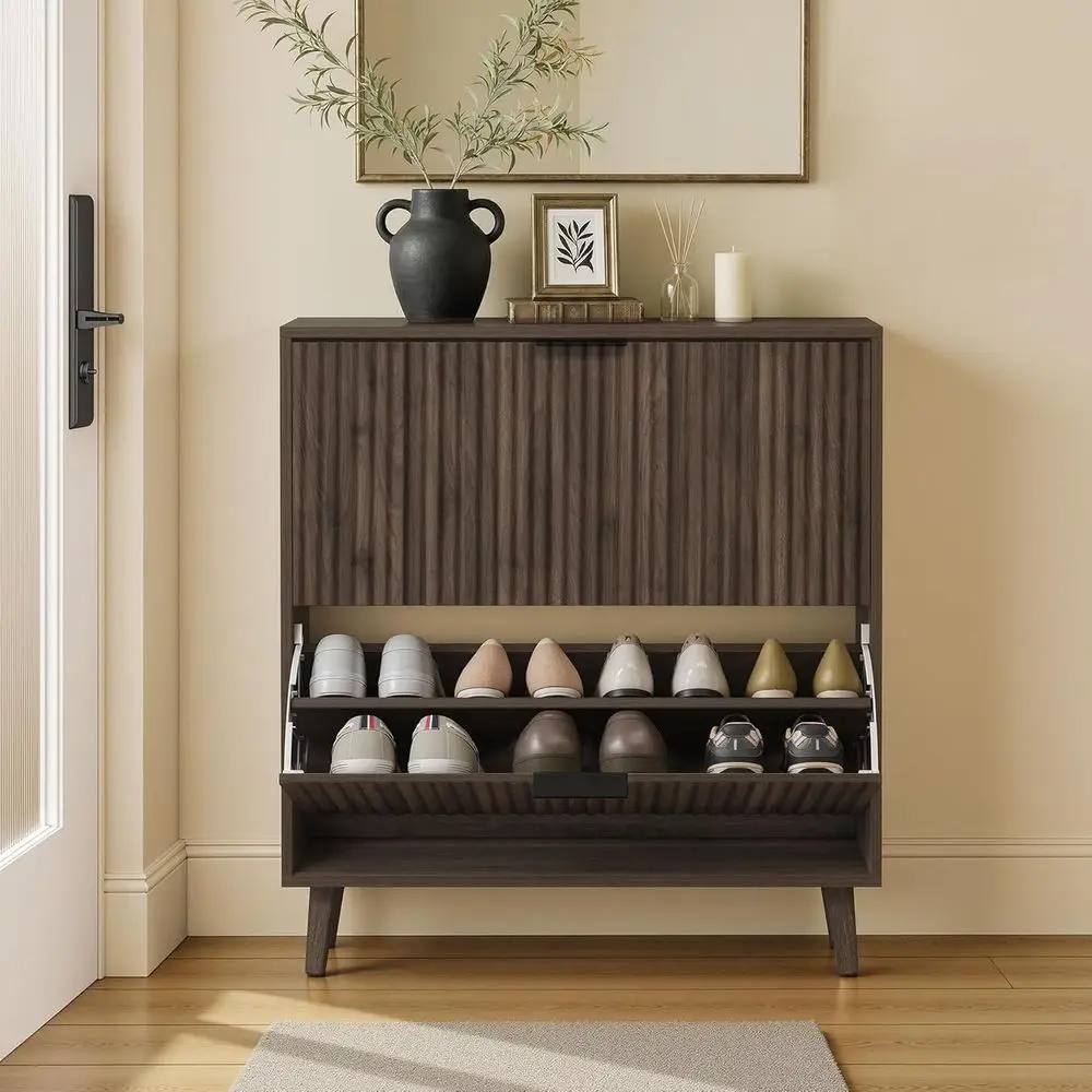 MAXE Collection - Shoe Storage Cabinet with 2 lip Ders, reestanding Narrow Shoe Rack Organizer or Entryway, luted Do, its 12-16
