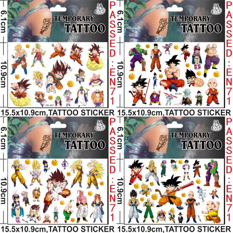 Temporary Tattoo Sticker Dragon Ball Anime Waterproof Fake Tattoo Stickers Body Art Sticker Dragonball Z Stickers Party Supplies view 6
