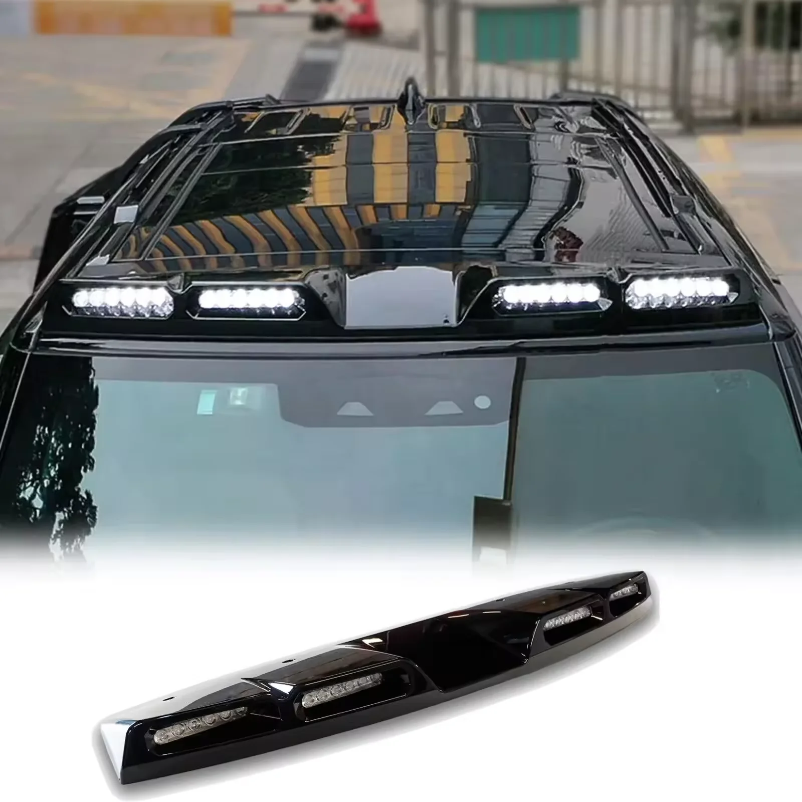 For JETOUR T2 TRAVELER 4EYES TYPE ROOF LIGHT Auto Parts Roof Spotlights Luggage Carrier Bag Body Kits for Jetour Traveler 2024