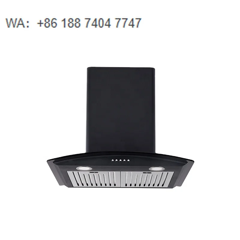 Electric Household Curve Tempered Glass 90cm Range Hood Pure Copper Motor Hand Sensor Housing Aluminum Filter Strong Exhaust