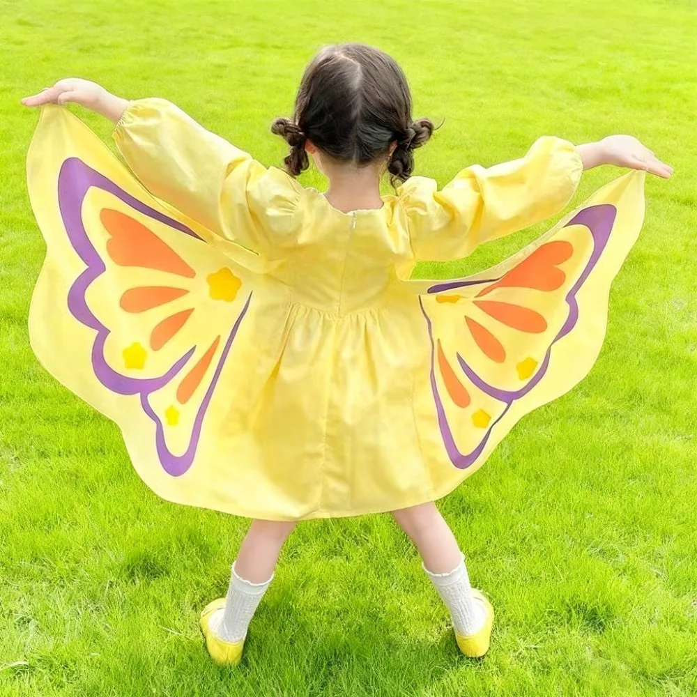 

Elegant Long Sleeve Butterfly Wings Dress Creative Cute Princess Dress Polyster Sweet Girls Dress Children