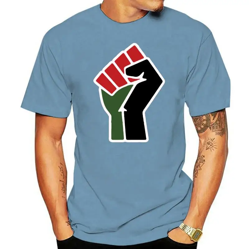 Red Black and Green Fist Black T Shirt - All Sizes