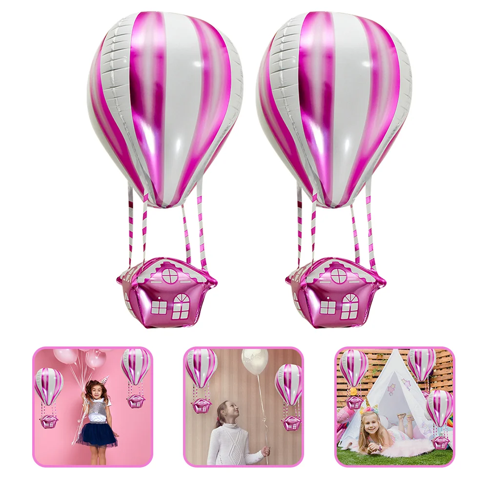 10 Pcs Hot Air Balloon Modelling Balloons Aluminum Classroom Decorations Helium Clock Birthday Party Airplane Film Kids' Child