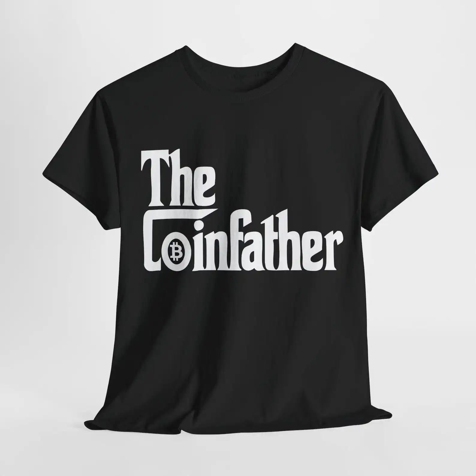 

The Coinfather Funny Gift t shirt for Crypto Traders BTC Fan Bitcoin Symbol tee 100% cotton printed Graphic clothes All size top