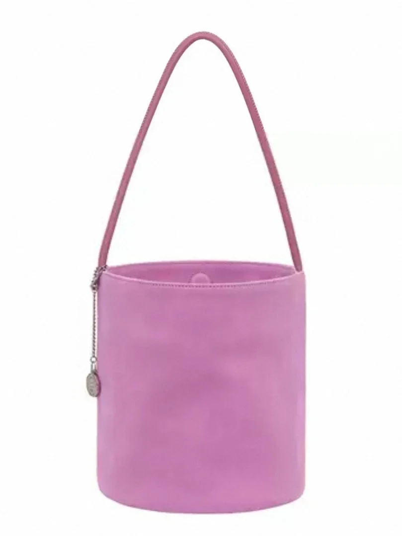 

1920-летняя легкая мягкая кожаная розовая роскошная женская сумка-ведро через плечо, повседневная простая магнитная сумка Bule