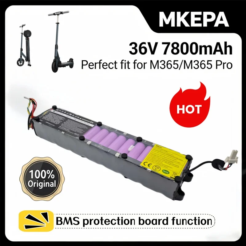 For MiJia M365 Electric Scooter 36V 7800mAh Waterproof Bluetooth Li‑ion Battery Pack With Matching Charger
