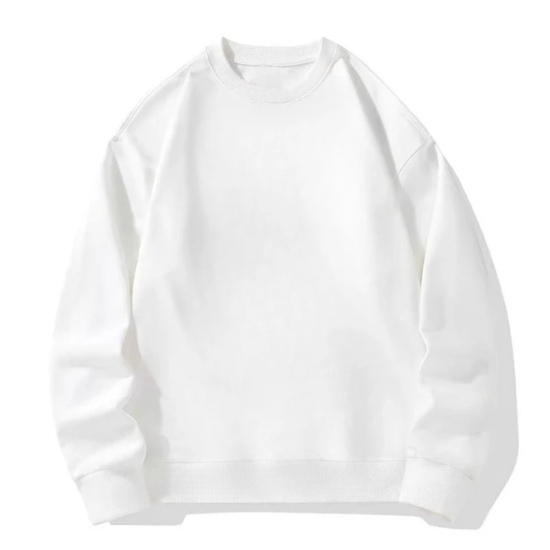 Camisa de camada base solta e casual com design versátil e elegante para tops outono inverno moletom com gola redonda de cor sólida