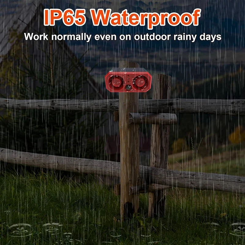【ساخن】2X إنذار مستشعر الحركة الخارجي بالطاقة الشمسية مع 13 صوتًا، 130 ديسيبل مكبر صوت مزدوج كاشف حركة ضوء إنذار مع جهاز تحكم عن بعد