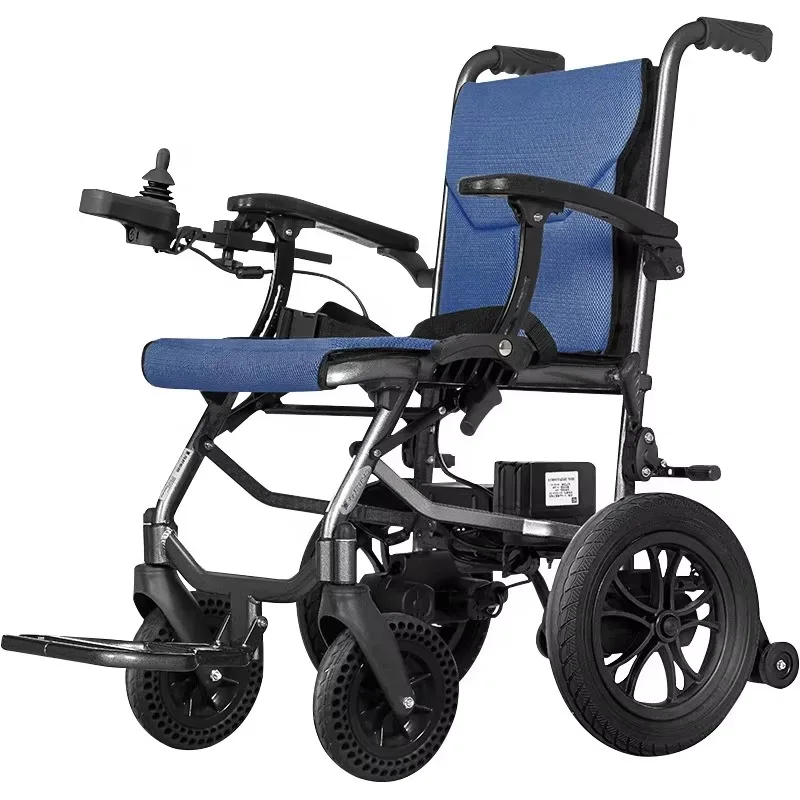5.2A Portable Lightweight Foldable Electric Wheelchair for Elderly  Aluminum Alloy Electric Wheelchair Handicapped