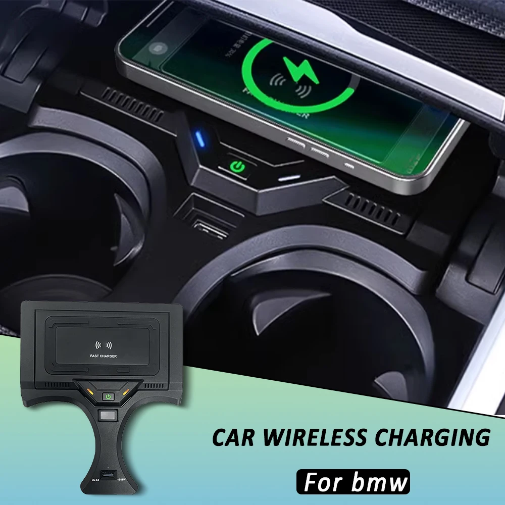 

Беспроводная зарядная панель для BMW G20 G21 G22 G28 3 4 серии 2020-2024, быстрое зарядное устройство, держатель для телефона, крепление plug and play, внутренняя отделка