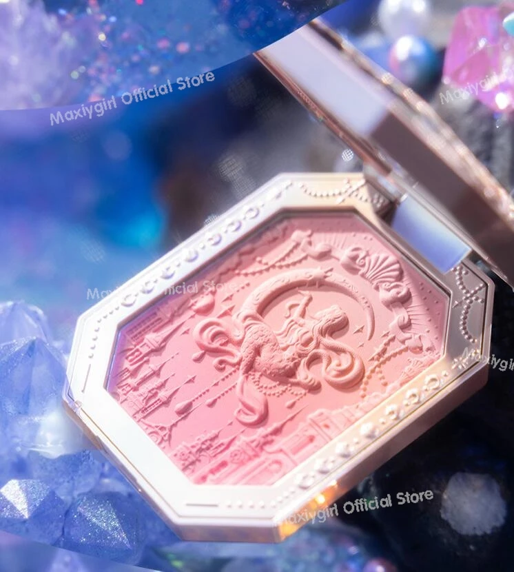 플라워 노즈 치크 블러쉬 문라이트 머메이드 엠보싱 파우더 블러셔 (매트 피니쉬, 비건, 무자극, 페이스, 자체 브랜드 메이크업)