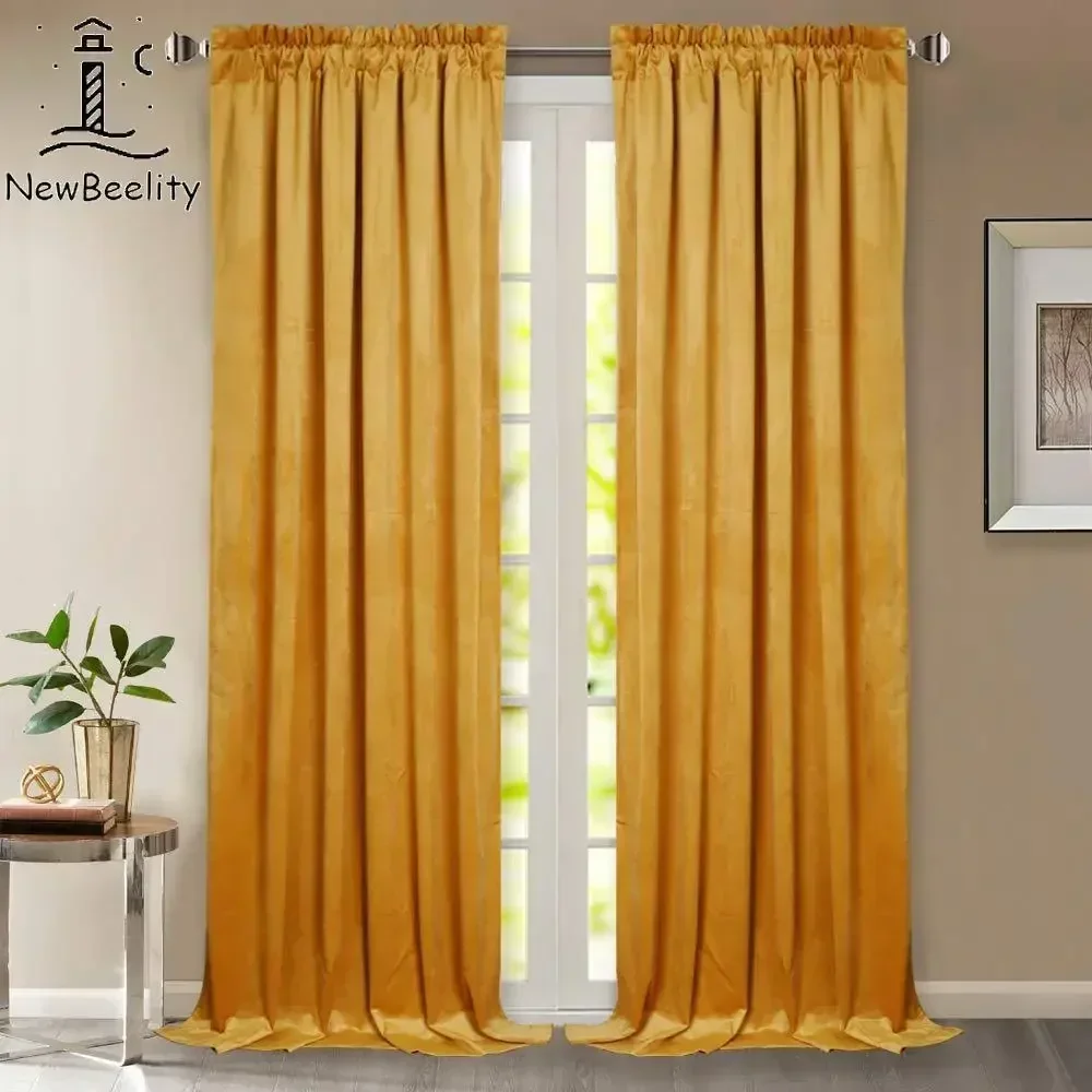 1 Panel Modern Dark Grey Velvet Curtains for Living room Shading Bedroom Door Simple Solid Thick Fabric Blackout window Decor