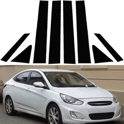8Pcs Car Pillar Posts Door Window Trim Cover Stickers Decal For Hyundai Verna Solaris Grand Avega Accent 4-door Sedan 2011-2018