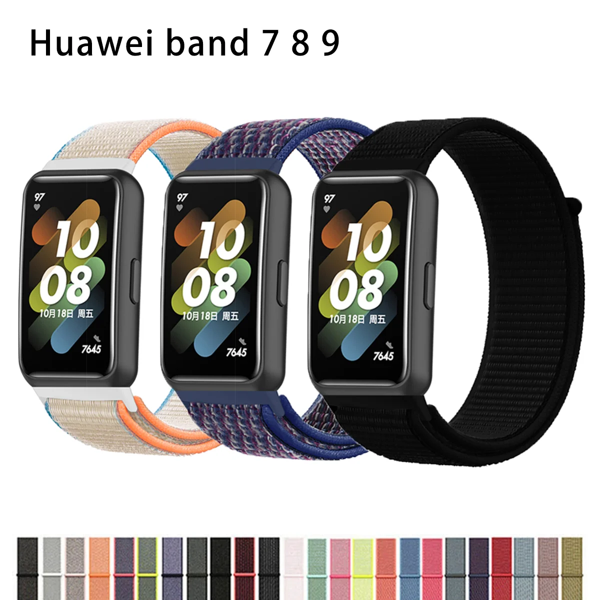 Nylon loop band For Huawei band 7 8 strap accessories Smart watch replacement belt wristband Sport bracelet Huawei band 9 correa