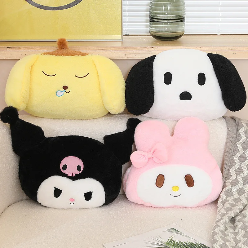 Sanrio Cartoon Pom Pom Purin Pochacco Kuromi My Melody peluche bambola inverno caldo mani tenere cuscino cuscino Kawaii regalo di compleanno