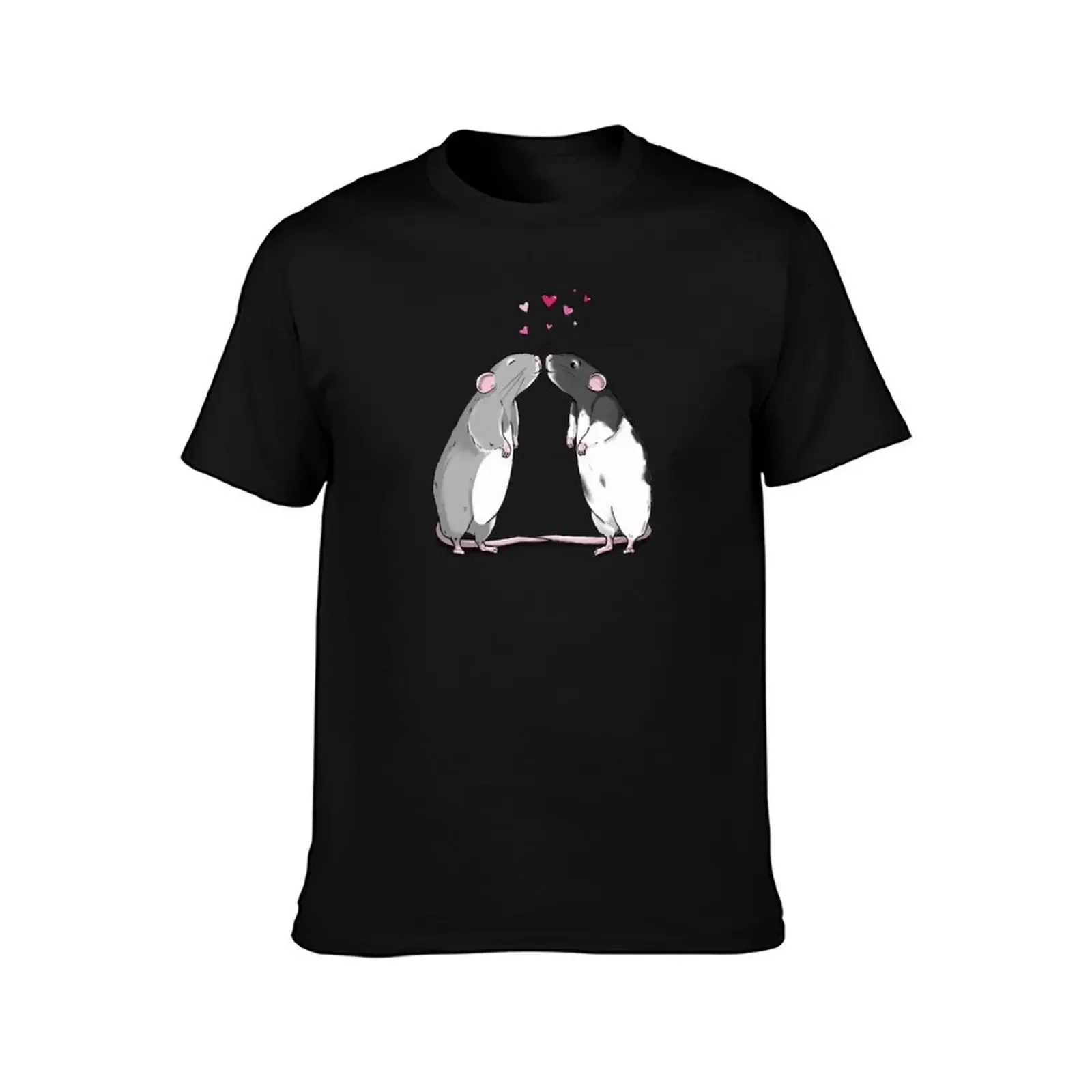 Ratty Valentine’s - Rat Kisses And Hearts T-Shirt cotton graphic tees summer tops cotton t shirt men