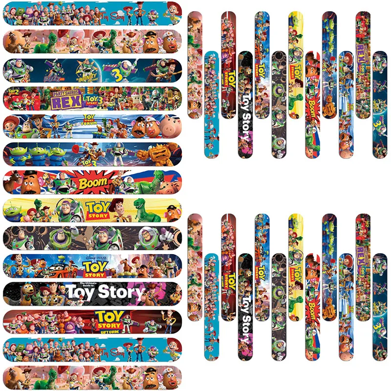 

Disney Toy Story Snap Bracelets - Pinata Toy Loot/Party Bag Filler Kid Pocket Slap Band Gift For Boy Girls Birthday Party Favor