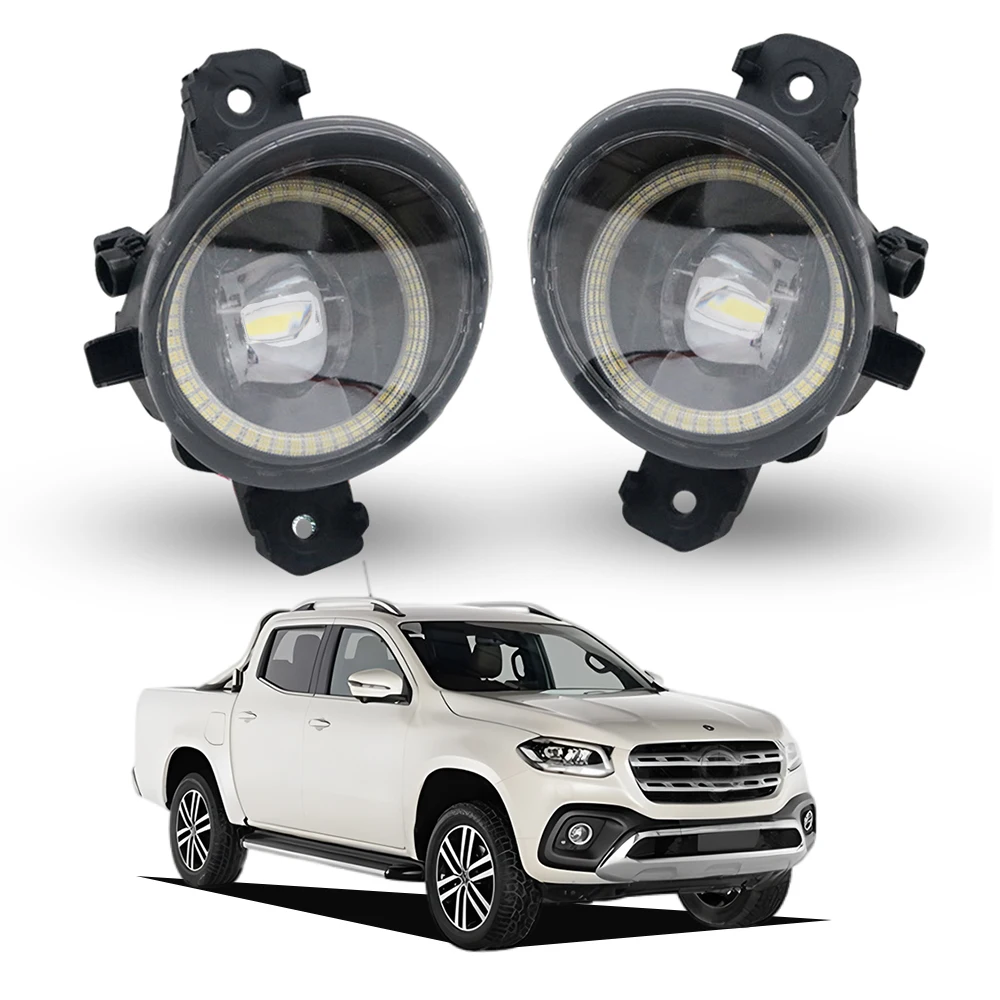2-PCs Car LED Fog Light Assembly for Mercedes-Benz X-Class W470 2017-2020 Angel Eye Driving Daytime Running Lamp DRL 30W 12V PTF