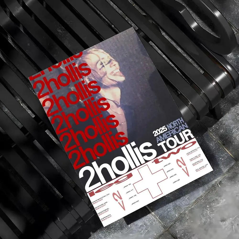 2Hollis Rapper Sänger Poster Wohnzimmer Schlafzimmer Bar Flur Klebende Wandkunst Druck Wasserfeste Ästhetische Dekoration – Detail 14