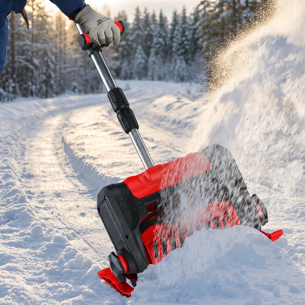 21V Foldable Cordless Self-Propelled Snow Sweeper 24 Inch Clearing Width Brushless Motor Snow Blower