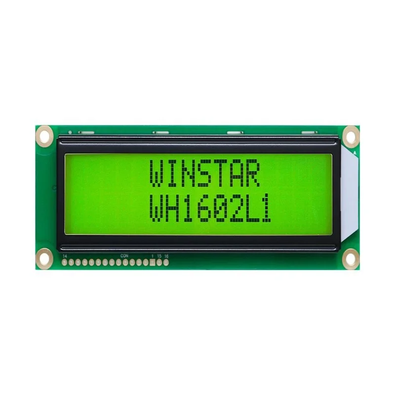 WH1602L1-YYH-JT#  WINSTAR 16*2 LCD 5V Module which is built in with ST7066 controller IC screen green backlight new and original