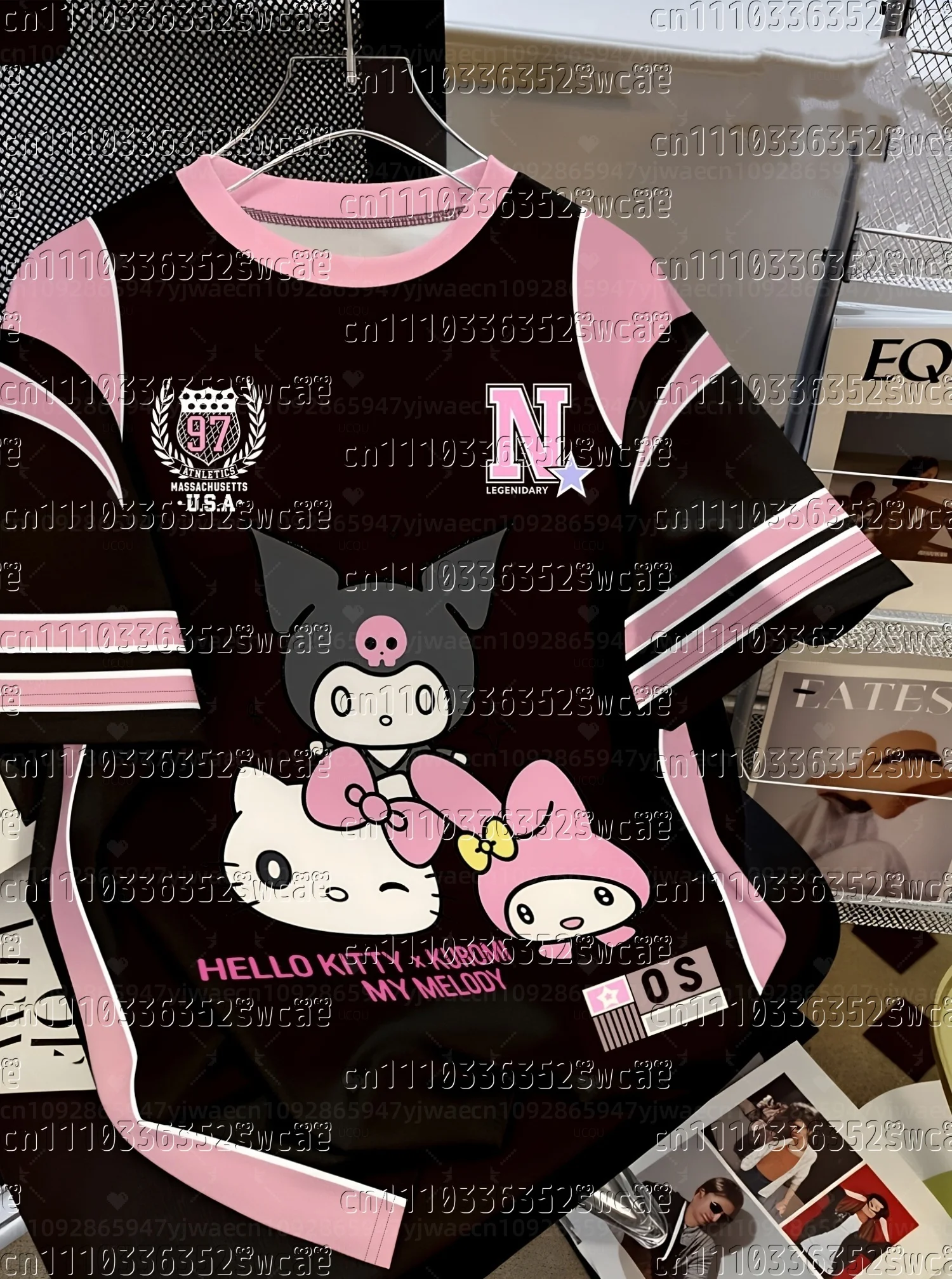 

Sanrio Brand Kuromi Hello Kitty Family Theme American Street Summer T-Shirt Extra Large Adult Top New Maternity Style 2026