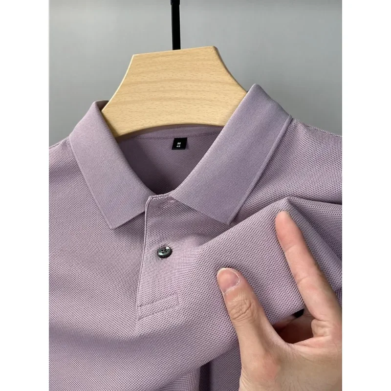 

100% Cotton POLO Shirt for Men's Lapel End Autumn Wear 2023 New Spring and Autumn Season Multi-color Classic Casual Men's Top