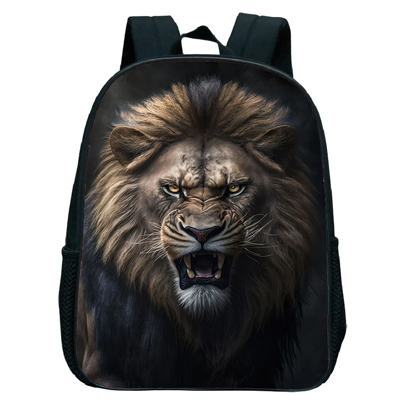 Animals Lion Kindergarten Backpack Tiger Wolf Pattern Children Backpack Kids Husky Dog Print School Bag Waterproof Boys Bookbag