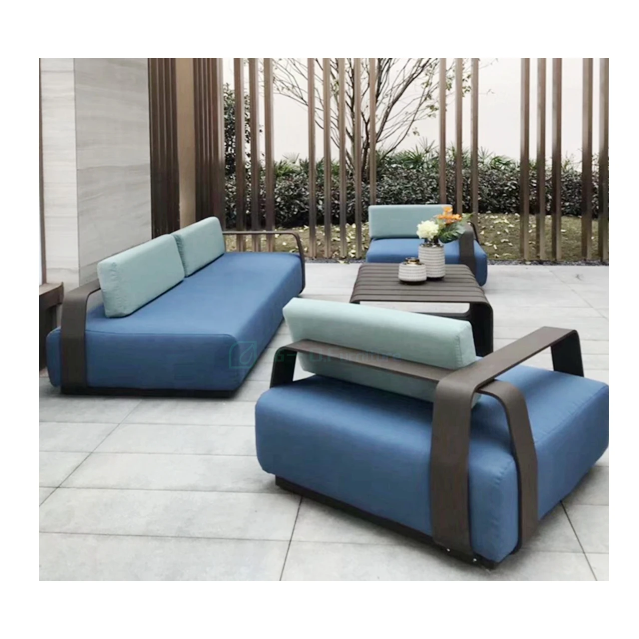 

European Popular All Weather Waterproof Leisure Aluminum Garden Sofa Set