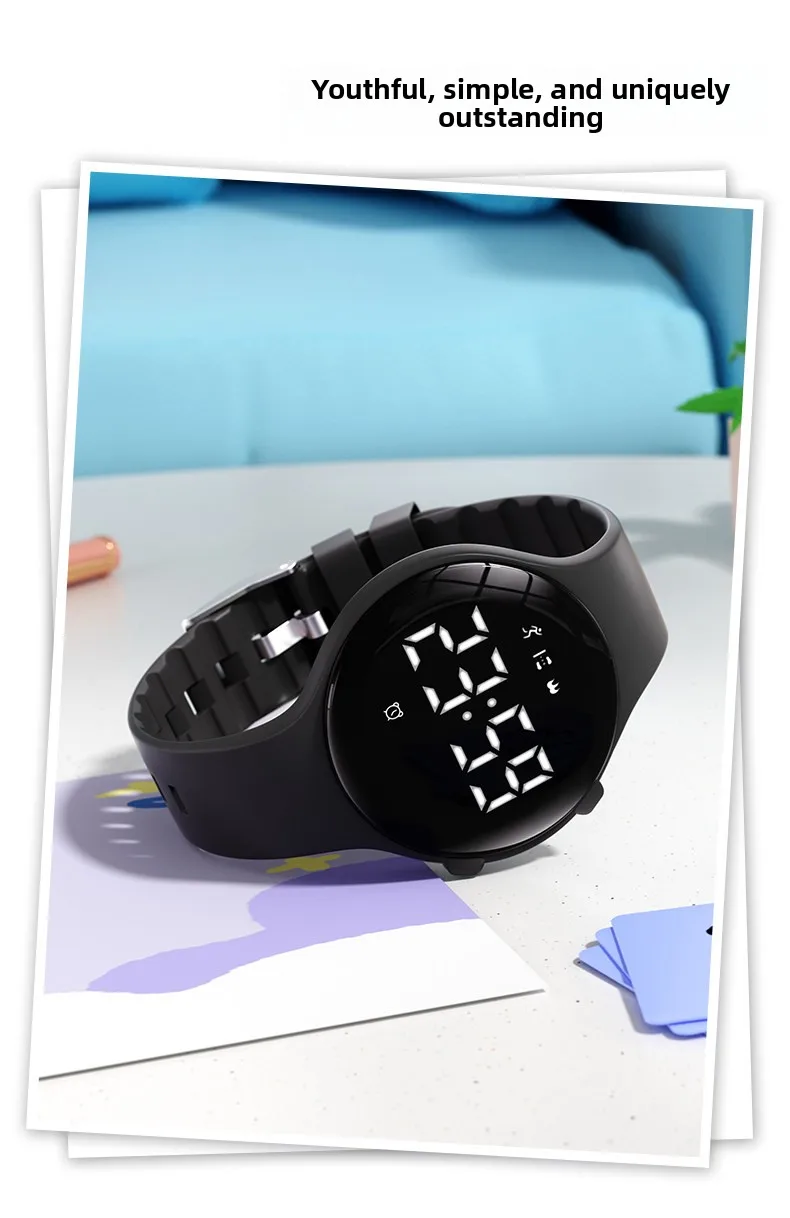 Reloj electrónico de moda para hombres y mujeres, alarma de vibración silenciosa, resistente al agua, para deportes al a