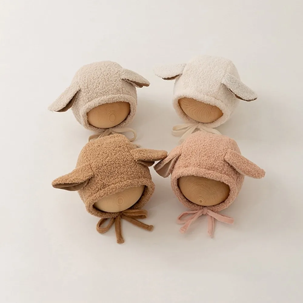 

Fashion Cute Long Ear Earmuffs Beanie Windproof Thickned Warm Hat Lamb Fleece Solid Color Ear Protection Hat Winter